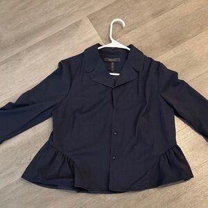 Navy Blue Peplum Blouse